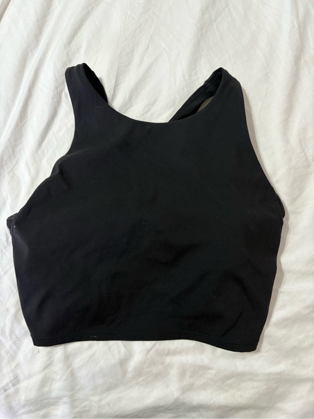 AVIA Women's Black Cropped Tank Top With Built in Bra